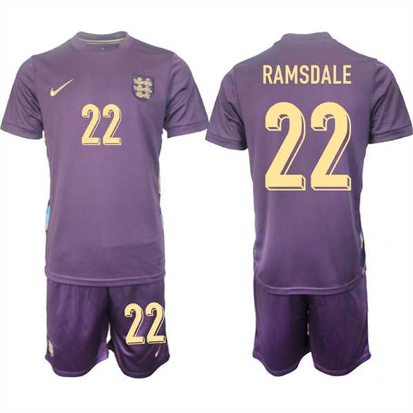 Men's England #22 Aaron Ramsdale 2024-25 Purple Away Soccer Jersey Suit,We sell and wholesale Men's England #22 Aaron Ramsdale 2024-25 Purple Away Soccer Jersey Suit on line form chian!